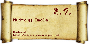 Mudrony Imola névjegykártya